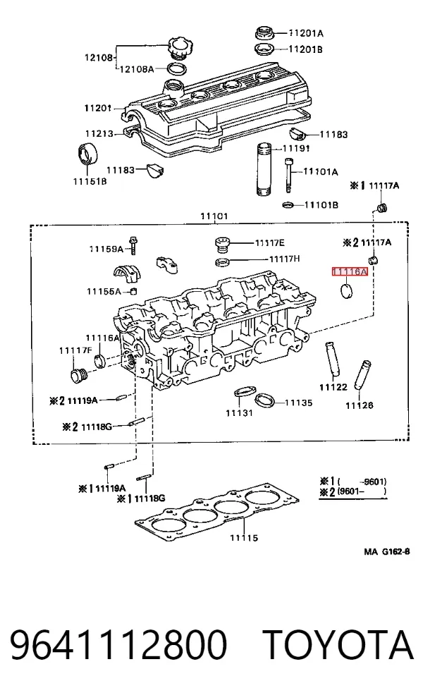 Zaślepka głowicy cylindrów/bloku cylindrów 9641112800 Toyota