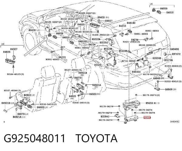 Przekształtnik wzmacniacza układu kierowniczego G925048011 Toyota