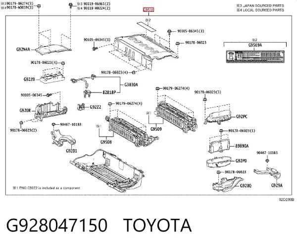 Akumulatorowy moduł samochodu elektrycznego G928047150 Toyota