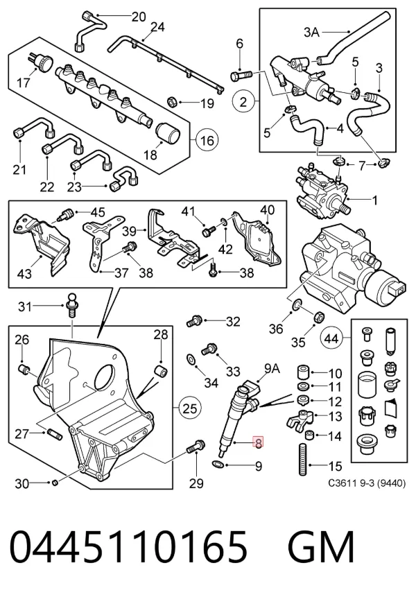 Wtryskiwacz paliwa Opel Zafira B