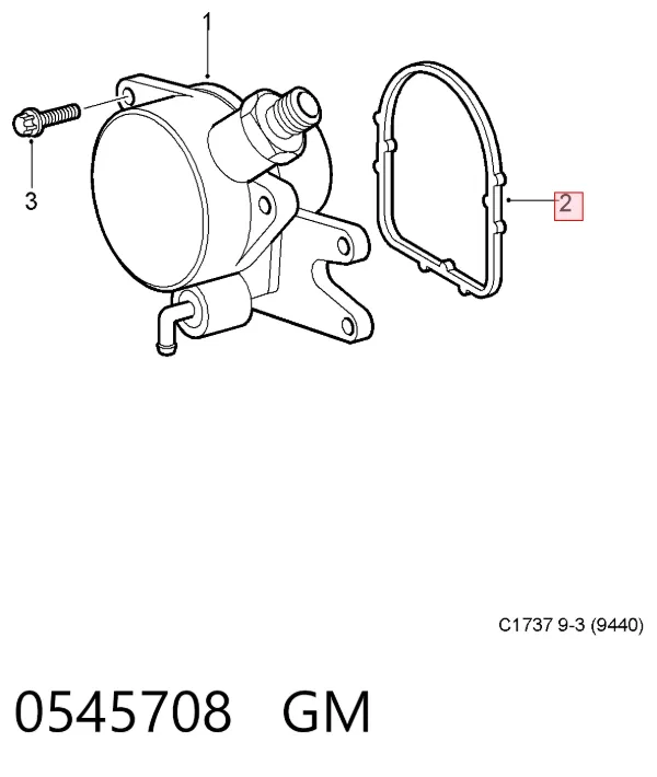 Uszczelka pompy próżniowej 0545708 General Motors