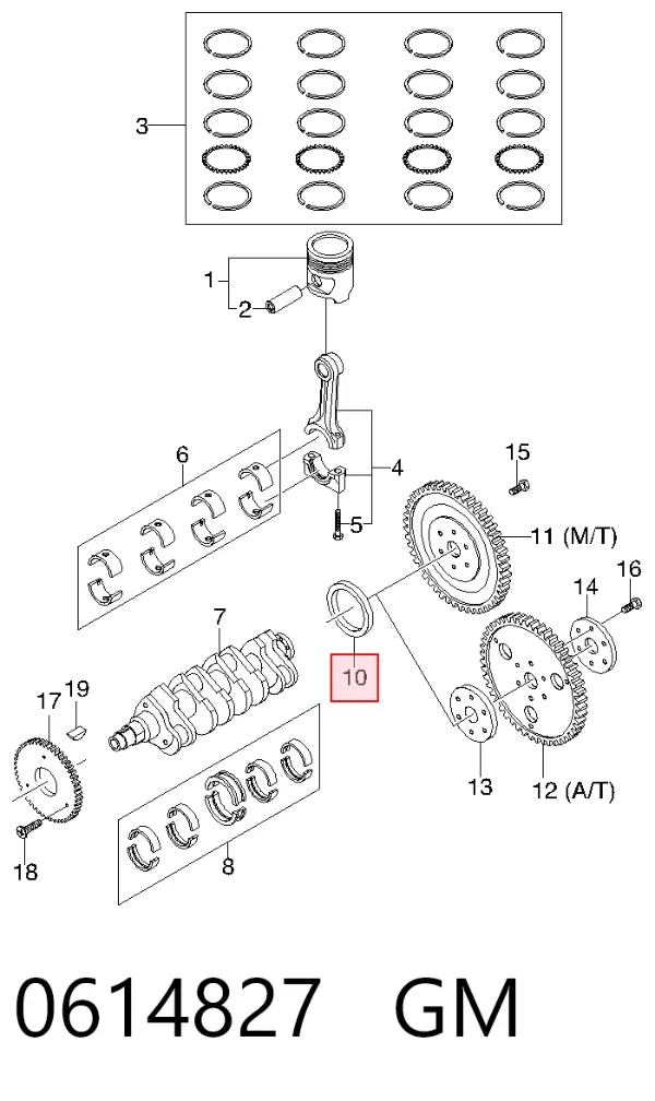 Uszczelniacz wału korbowego silnika tylny Chevrolet Lacetti J200