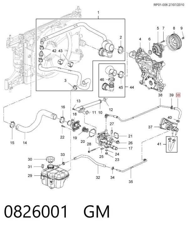 Przewód (króciec) ogrzewania przepustnicy 0826001 General Motors