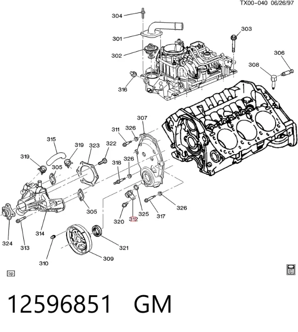 Czujnik położenia wału korbowego 12596851 General Motors