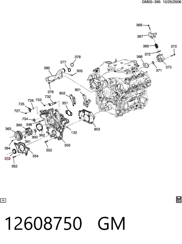 Uszczelniacz wału korbowego przedni 12608750 General Motors