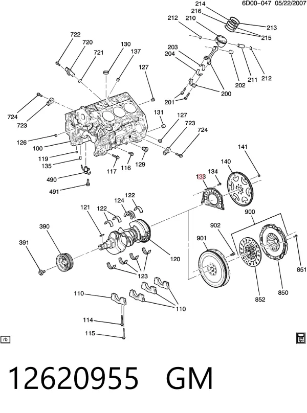 Uszczelniacz wału korbowego silnika tylny 73504383 Fiat/Alfa/Lancia