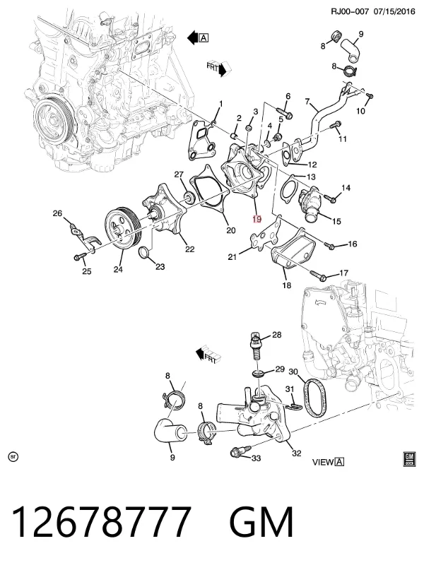 Pompa chłodząca wodna 12678777 General Motors