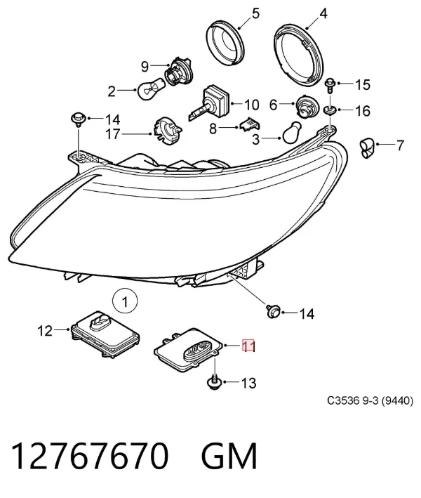 Ksenon, sterownik 12767670 General Motors