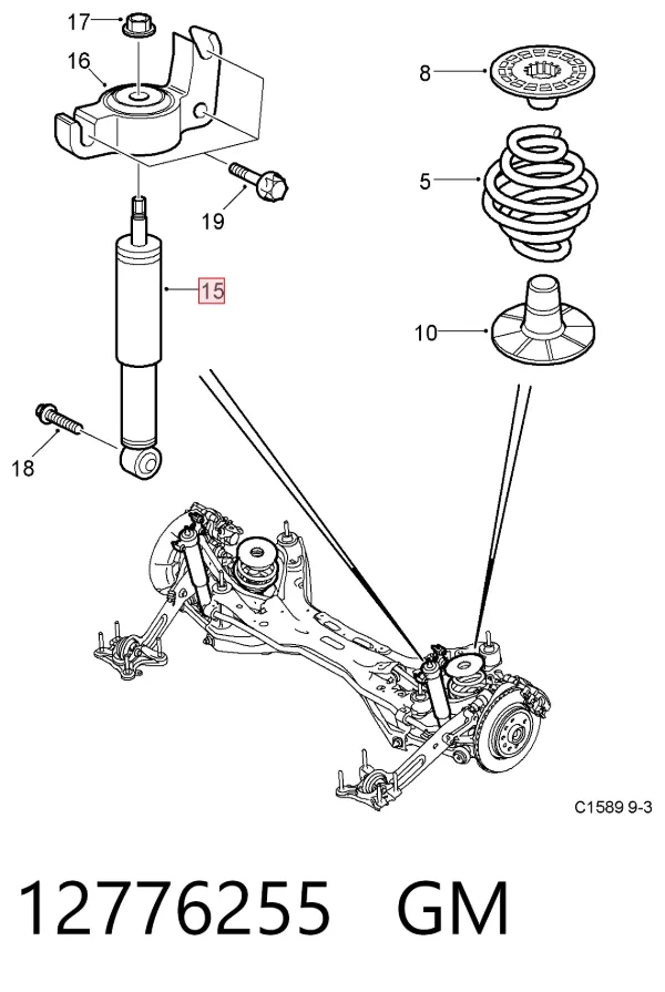 Amortyzator tylny 12776255 General Motors