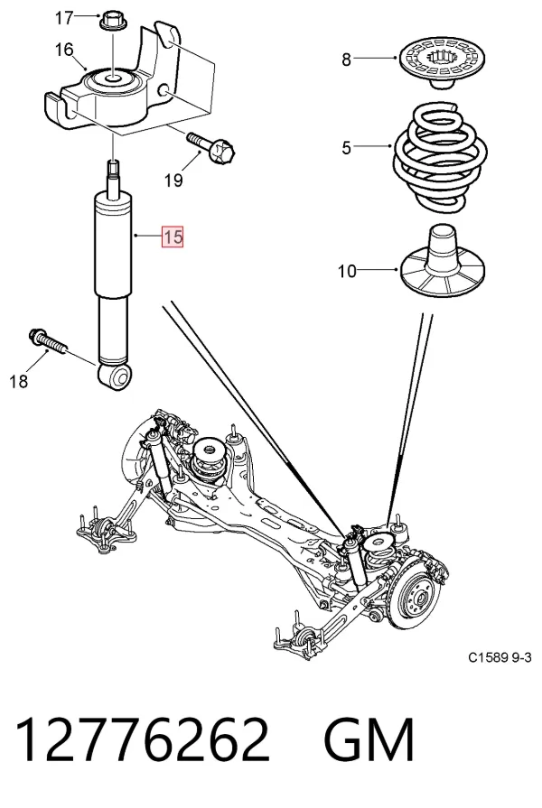 Amortyzator tylny 12776262 General Motors