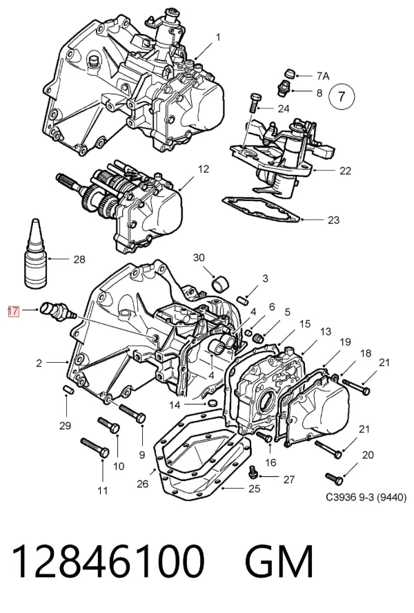 Czujnik włączania światła cofania 12846100 General Motors
