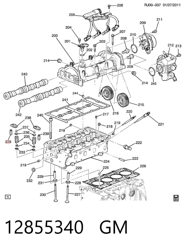 Kompensator hydrauliczny (popychacz hydrauliczny), popychacz zaworu 12855340 General Motors