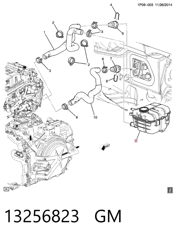 Zbiorniczek wyrównawczy układu chłodzenia 13256823 General Motors