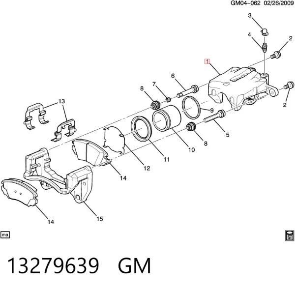 Zacisk hamulcowy przedni prawy 13279639 General Motors