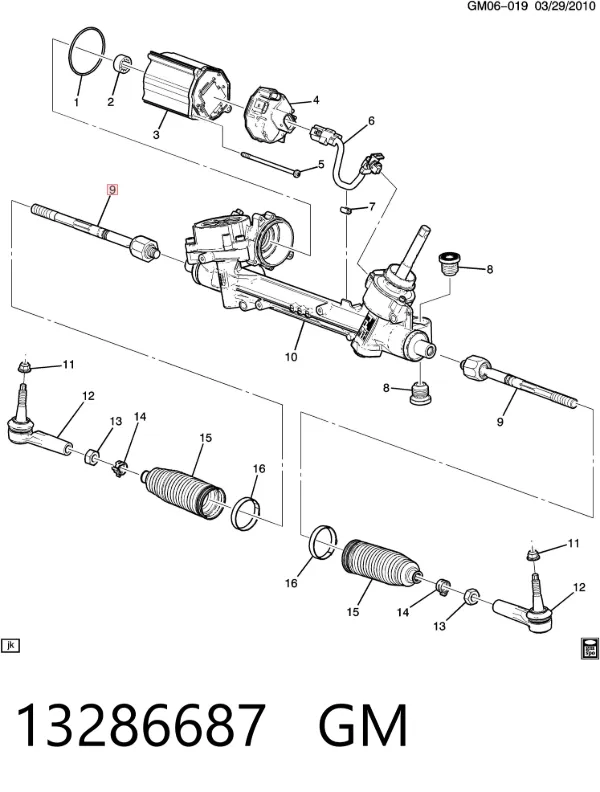 Drążek kierowniczy 13286687 General Motors