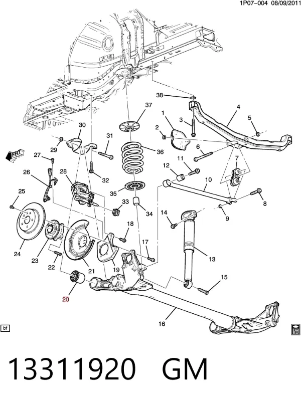 Silentblock tylnej belki 13311920 General Motors