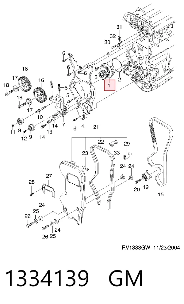 Pompa chłodząca wodna 1334139 General Motors