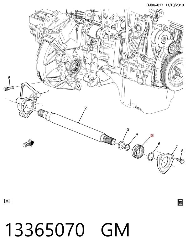 Łożysko podwieszane półosi przedniej 13365070 General Motors