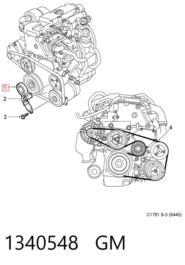 Napinacz paska napędowego 1340548 General Motors