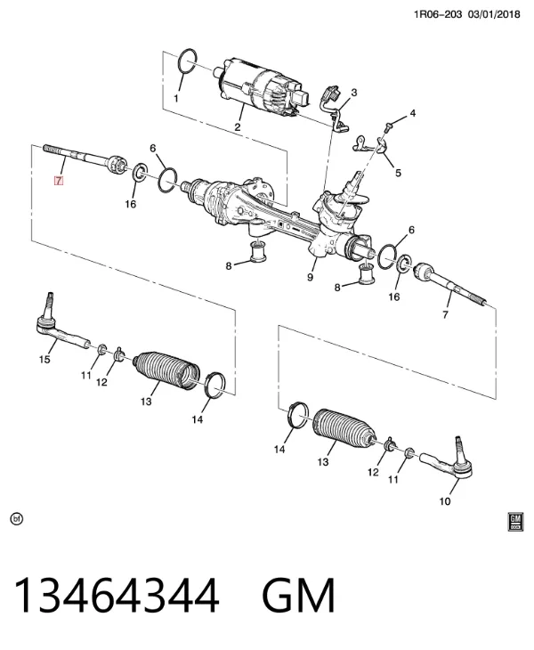 Drążek kierowniczy 13464344 General Motors