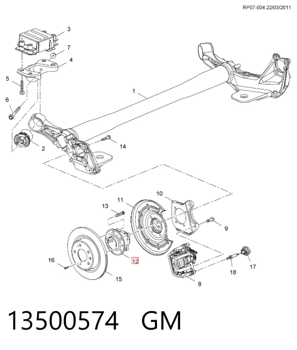 Piasta tylna 13500574 General Motors