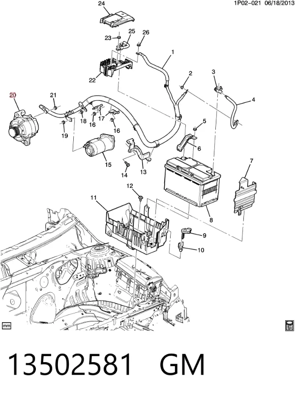Alternator 13502581 General Motors