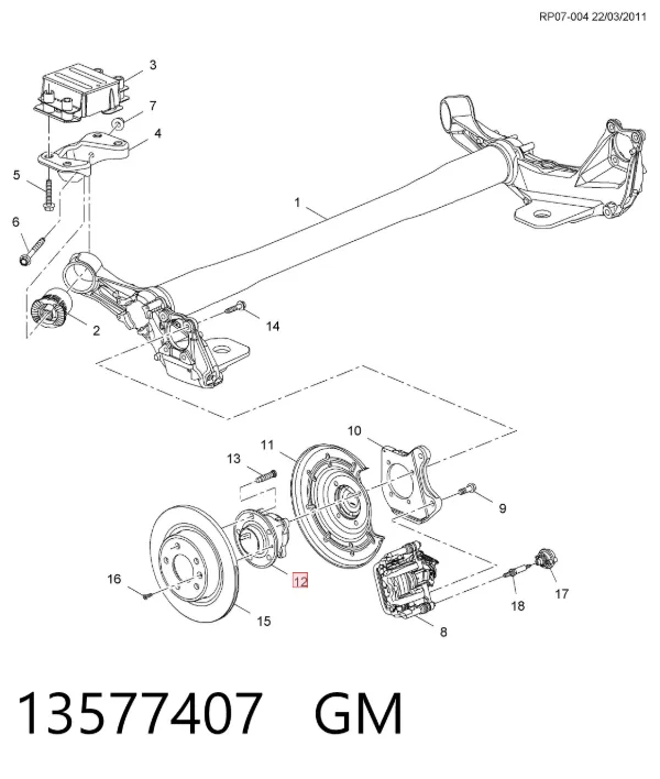Piasta tylna 13577407 General Motors