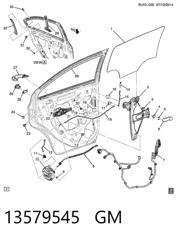 Zamek drzwi tylnych lewych 13579545 General Motors