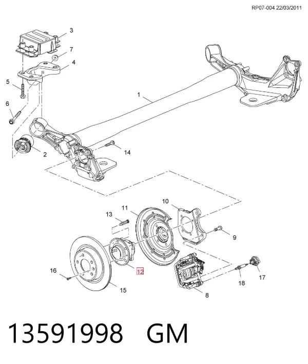 Piasta tylna 13591998 General Motors