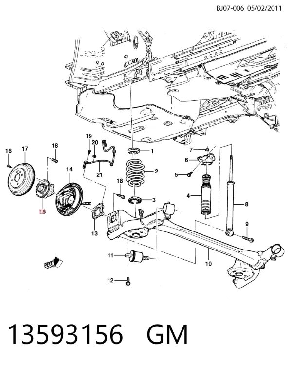 Piasta tylna 13593156 General Motors