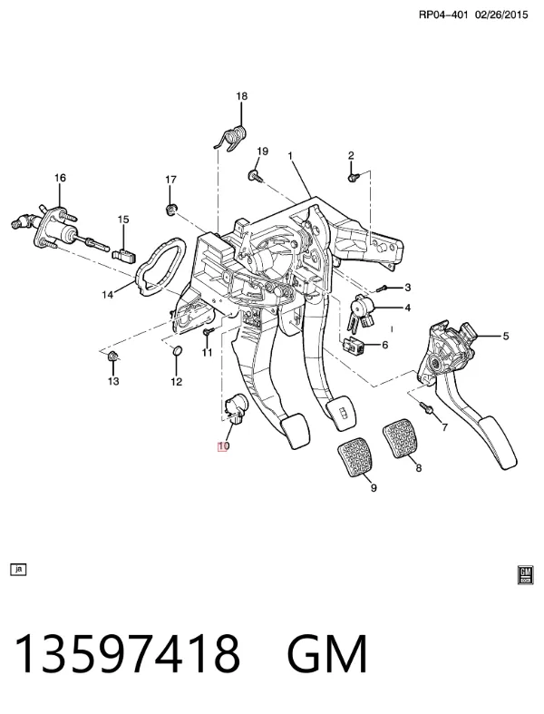 Czujnik włączania sprzęgła 13597418 General Motors