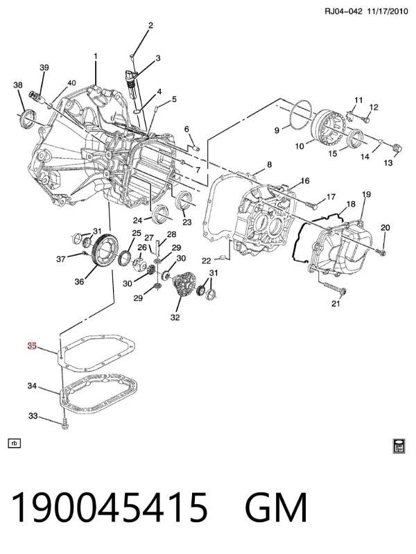 Uszczelka miski automatycznej/mechanicznej skrzyni biegów 190045415 General Motors