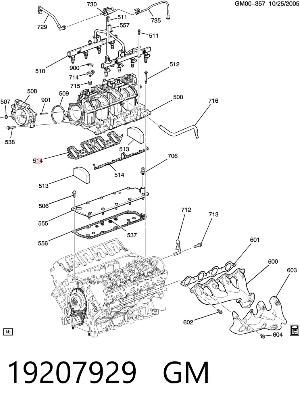 Uszczelka kolektora ssącego 19207929 General Motors