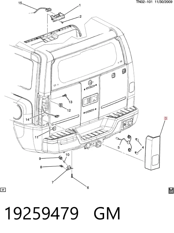 Lampa zespolona tylna lewa Hummer H3 