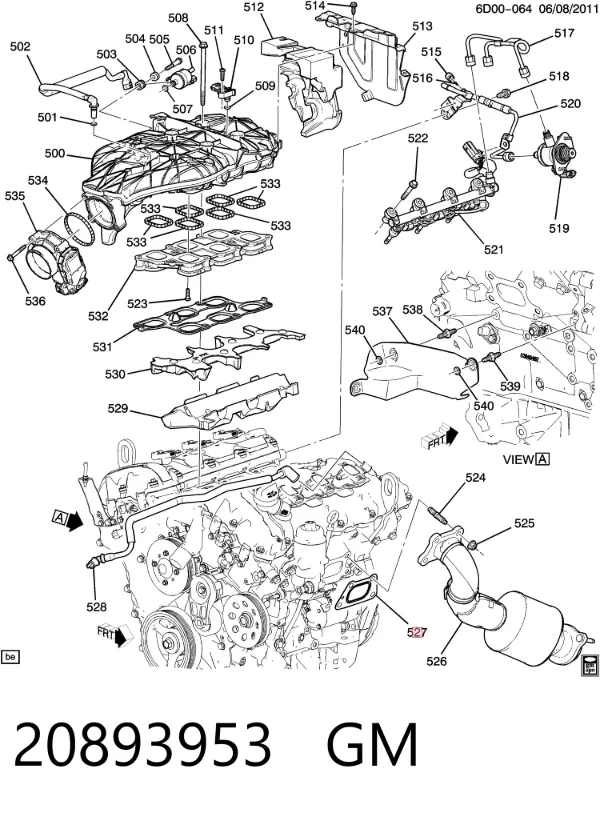 Uszczelka kolektora wydechowego 20893953 General Motors