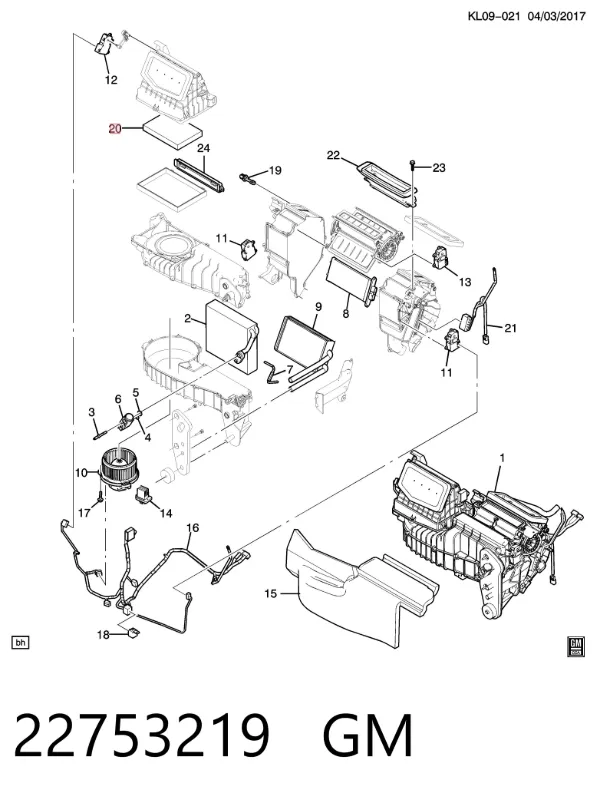 Filtr kabiny 22753219 General Motors