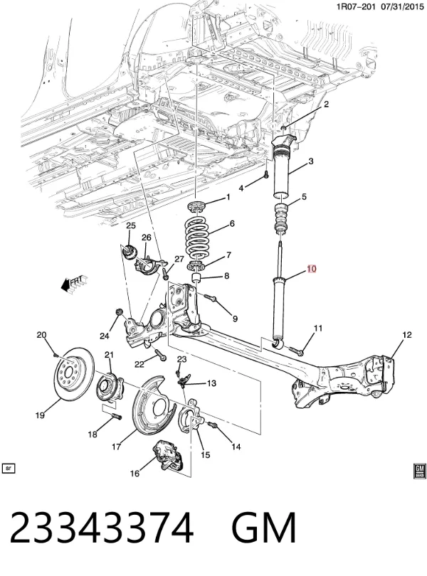 Amortyzator tylny 23343374 General Motors