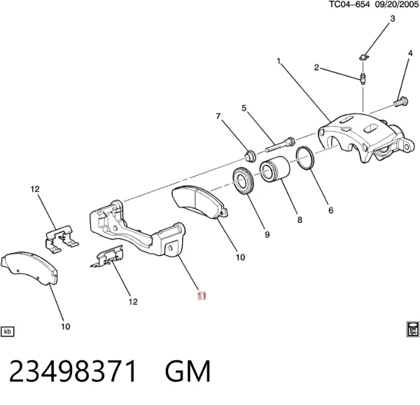Jarzmo zacisku hamulcowego przedniego 23498371 General Motors