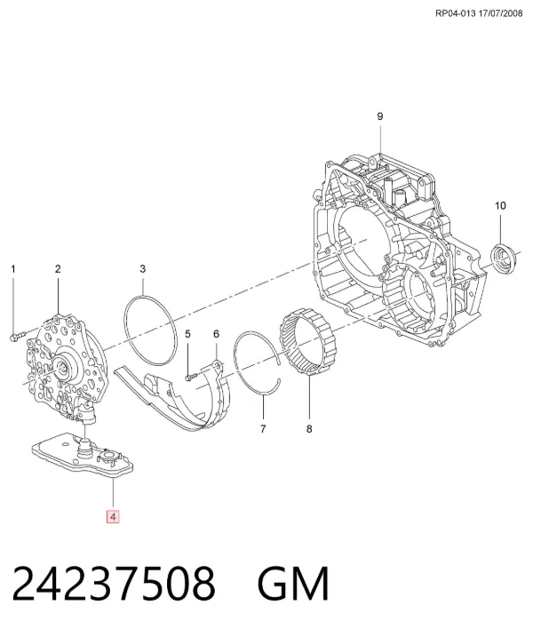 Filtr automatycznej skrzyni biegów 24237508 General Motors