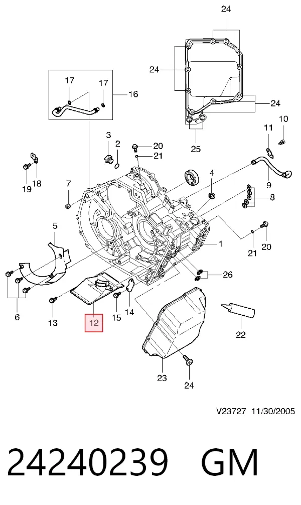 Filtr automatycznej skrzyni biegów 24240239 General Motors