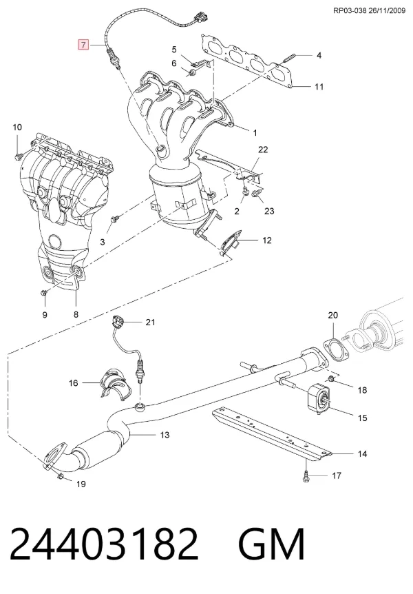 Sonda lambda czujnik tlenu przed katalizatorem 24403182 General Motors