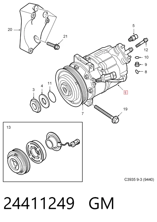 Sprężarka klimatyzacji 24411249 General Motors