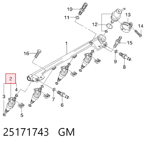 Wtryskiwacz paliwa 25171743 General Motors