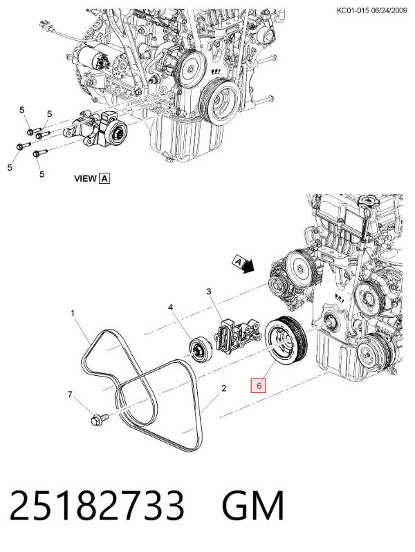 Koło pasowe wału korbowego 25182733 General Motors
