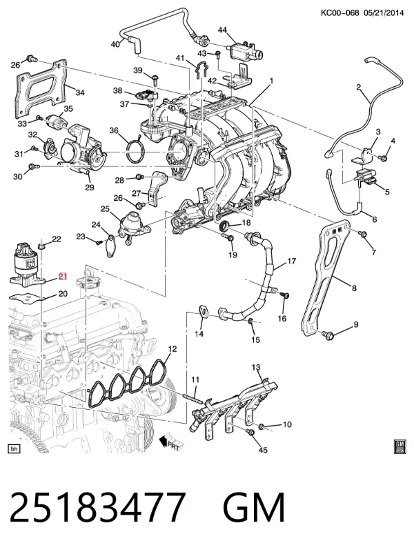 Zawór recyrkulacji spalin EGR 25183477 General Motors