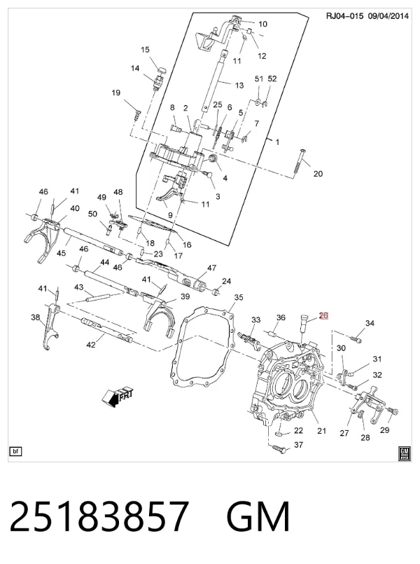 Tuleja mechanizmu zmiany biegów 25183857 General Motors