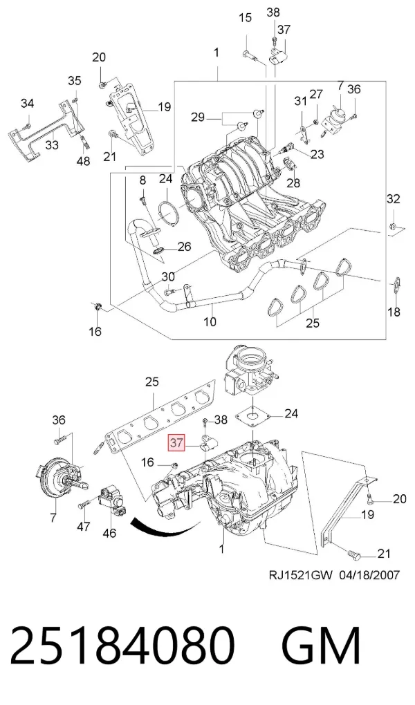 Czujnik ciśnienia w kolektorze ssącym, MAP 25184080 Hyundai/Kia