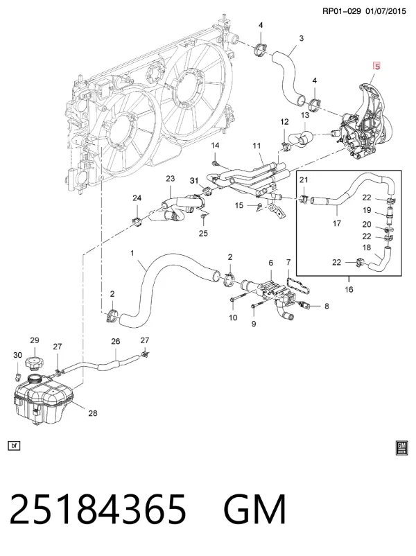 Pompa chłodząca wodna 25184365 General Motors