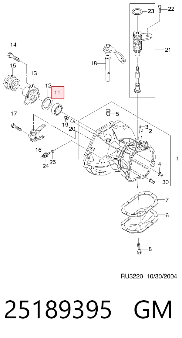Uszczelniacz automatycznej/mechanicznej slrzyni biegów (wału wejściowego/sprzęgłowego) 25189395 General Motors