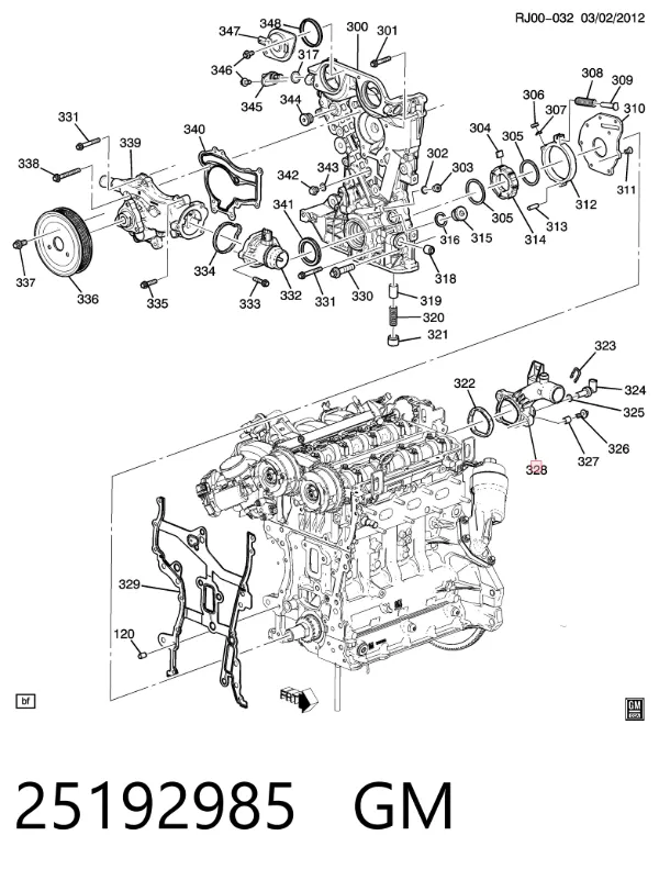 Obudowa termostatu 25192985 General Motors
